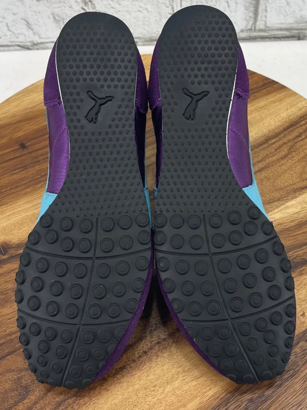 VTG Puma Womens Sz. 8.5 Purple/Light Blue Suede Retro Trainers Shoes